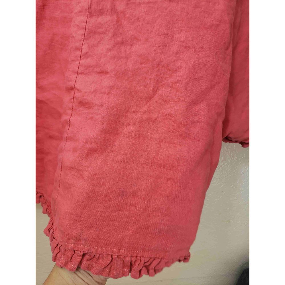Cynthia Rowley 100% Linen Ruffle Top size L - Picture 11 of 12